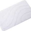 KAMA BRIDAL Microfiber Bath Mat Non-Slip Bathroom Floor Rugs Fast Water Absorbent Shower Mat Ultra Soft Bath Rug Anti-Slip Backing Machine Wash White 12x24