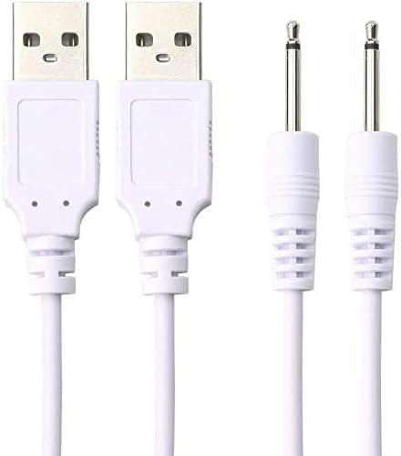 2 Pack 2.5mm Massager ChargerDC Charger Replacement DC Charging Cable Set Compatible with,Compatible with Beauty Instrument USB Charger Cords