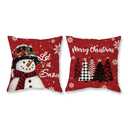 TAJWE Christmas Pillow Covers 18x18 Set of 2 Let it Snow Snowman Christmas Trees Xmas Throw Lumbar Cushion Cases for Couch Sofa Home Decorations