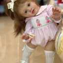 iCradle Reborn Baby Dolls 26inch Soft Silicone Vinyl Newborn Toddler Baby Doll Handrooted Brown Hair Babies Toy Gifts for Kids Age 3+