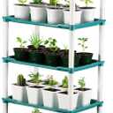 RooTrimmer 5-Tier Seed Starter Tray, Plant Stand Designed for Cell Trays and Small Pots for Gardening Indoor Outdoor Growing (Blue)