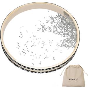 Ocean Drum Sea Drum 12inch- With Hardwood Shell and Wave Beads- Sound Healing Instrument for Meditation, Relaxation, Yoga, Stress Relief- Includes Storage Bag (12inch)