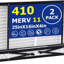 2 Pack 410 Replacement Filter Compatible with AprilAire Whole House Air Purifier 1410, 1610, 2410, 2416, 3410, 4400, MERV 11 Filters, Actual Size: 28"x16"x4", Nominal Size: 25x16x4
