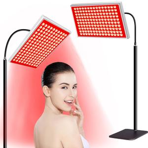 Red Light Therapy for Body and Face & Infrared Light Therapy Lamp - 150pcs 660nm Red + 150pcs 850nm Near-Infrared LED Panel with Adjustable Stand, Clinical Grade Home Skin and Muscle Support Device