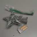 Juegoal Star Tree Topper with 20 LED Lights, Metal Silver Lighted Treetop Ornaments, Battery Powered Light Up Christmas Tree Decorations, 6.5 x 6.5 Inches