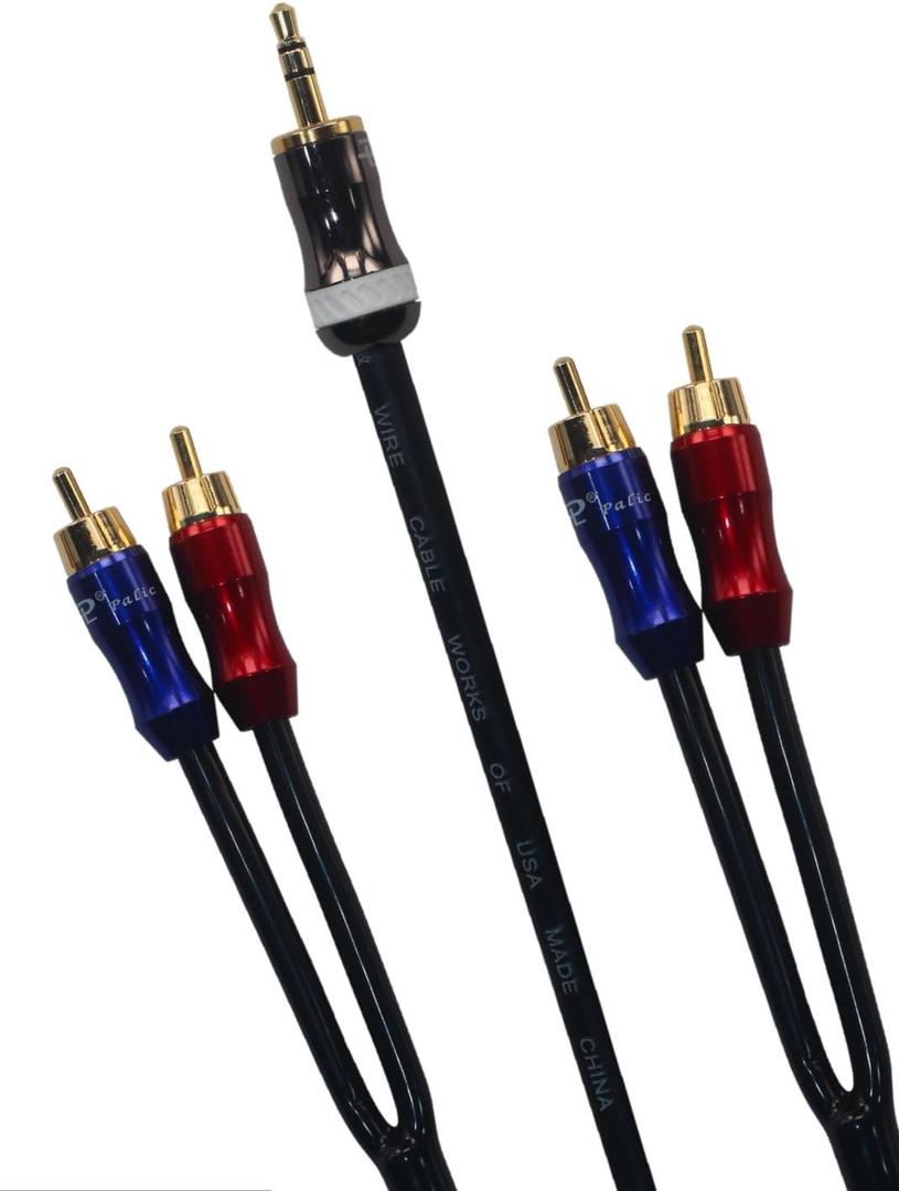 KK-A3.5to4 HiFi Cable - 3.5mm Male to 4-Male RCA Audio Adapter, Stereo Audio Splitter, Gold Plated Plug, 4n OFC Pure Copper Wire - 3.28ft (1M)