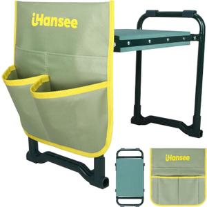Garden Kneeler and Seat, Foldable Garden Stool with Handles, Heavy Duty All Metal Frame, Gardening Kneeling Bench Workseat w/Tool Pouch for Women Men Seniors, Weeding&Planting, Gardening Gift, 14x10 inch