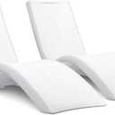 Step2 Vero Pool Lounger 2 Pack, Outdoor/Indoor Waterproof Patio Furniture, Pool Lounge Chairs, Use in Pools Up to 12 Inches of Water or Poolside Ledge, Made of Durable Plastic, Weighted, White