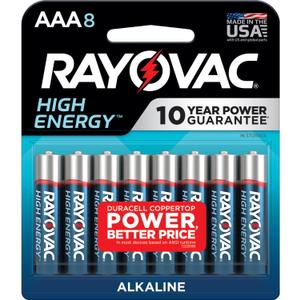 Rayovac High Energy AAA Batteries (8 Pack), Alkaline Triple A Batteries