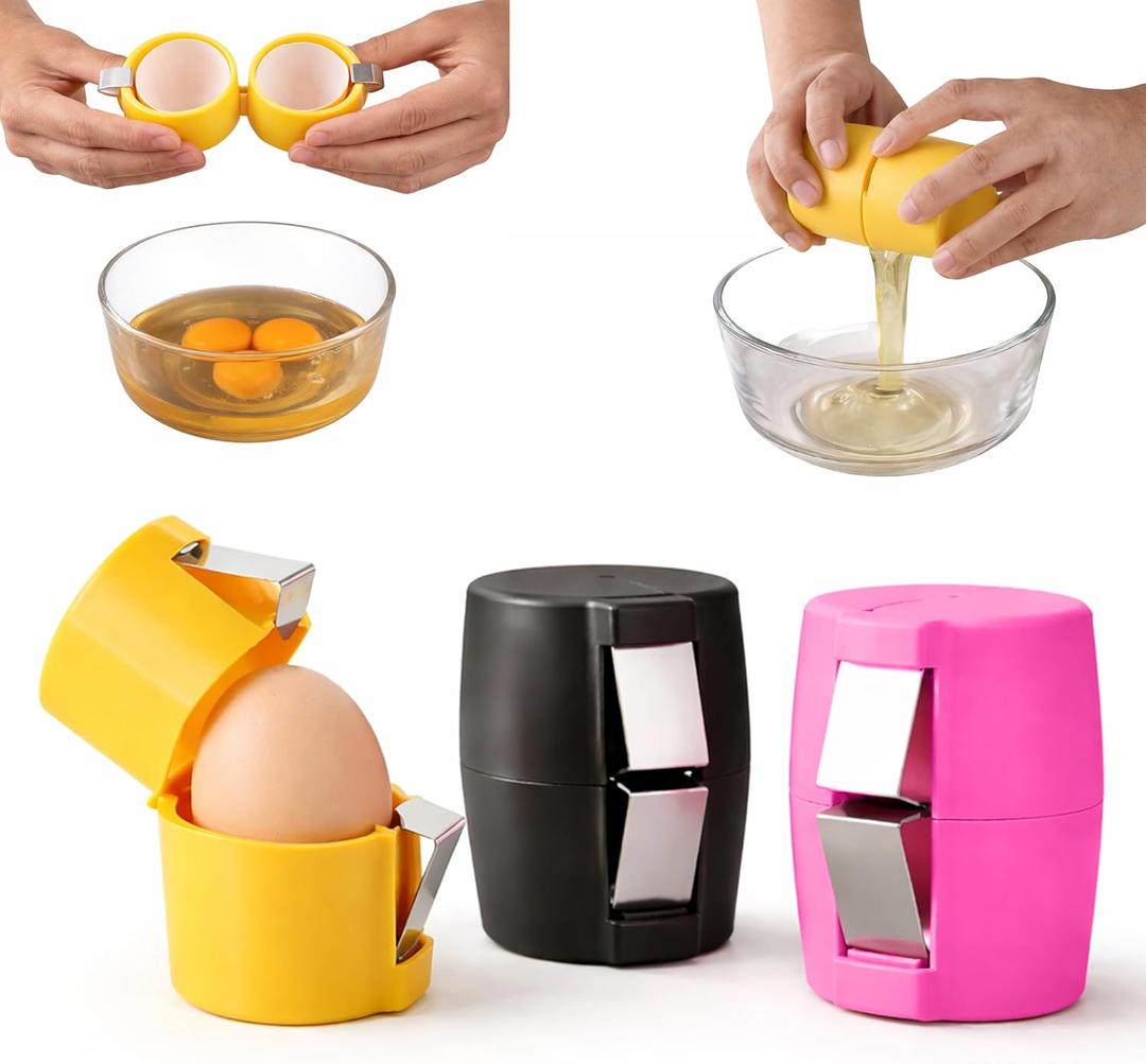 3Pcs Egg Shell Opener,2026 New Egg Cracker Tool for Raw Eggs,Stainless Steel Eggshell Breaker Egg Shell Cutter Kitchen Gadgets,Hard Boiled Egg Peeler Egg Cube Egg Separator Handheld easy to use daily