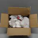 4 Pcs Polar Bear Christmas Decorations White Flocked Animal Christmas Ornaments with Scarf, Animal Ornaments for Christmas Tree Holiday Home Decor Gift