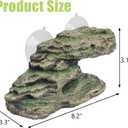 kathson Turtle Basking Platform Floating Turtle Dock Baby Tortoise Climbing Ramp Shale Reptiles Dock Resting Terrace Stone Aquarium Ornament for Frogs Newts (Green Size:8.2Lx3.3Wx3.1H)
