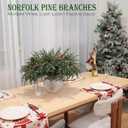 20-Piece Set 24" Artificial Norfolk Pine Branches - Christmas Decorations - Faux Christmas Greenary - Faux Norfolk Pine Stems for DIY Crafts Garland Wreath Home Decor- Free LED String Lights