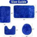 Bathroom Rugs Sets 4 Piece with Toilet Lid Cover Black, 4 Pieces Bath Mats. 2 bath mat ( 20"x32"+16"x24" ), 1 u shaped toilet mat ( 16"x20" ) and 1 toilet lid cover (18"x20" )