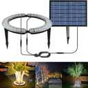 Solar Palm Tree Lights Outdoor, 12000 mAh & 32 LEDs Outdoor Yard Lighting, 6000K Uplight Landscape Spotlights Solar Powered Flood Lights for Large Tree, Yard, Landscape, Garden