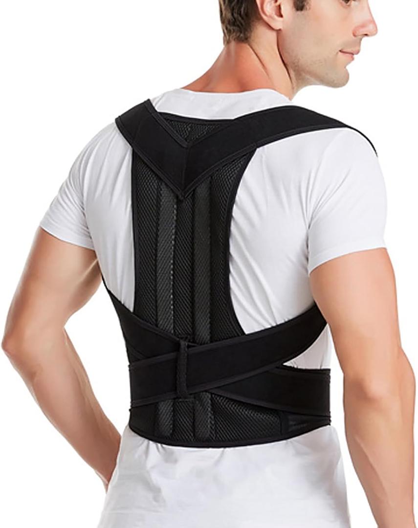 Posture Corrector for Men and Women, Adjustable Back Corrector, Scoliosis and Humpback Correction, Back Corrector, Back Posture Belt Posture Trainer (Small, Black)
