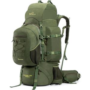 Colonel Pro Metal Frame Rucksack Front Opening Detachable Bag Rain Cover 3 Year (105 Litres, Army Green)