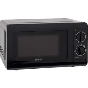 Avanti Microwave Oven 700-Watts Compact Mechanical with 5 Power Settings, Defrost, Full Range Temperature Control and Removable Glass Turntable, 0.7-Cu.Ft., Black