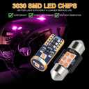 iBrightstar 31mm DE3175 DE3021 194 168 T10 LED Bulbs 3030 Chipset Error Free for Car Truck Interiors Dome Map Door Courtesy License Plate Lights pack of 10, Purple
