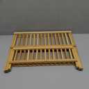 Bamboo Dish Drying Rack, Collapsible 2-Tier Dish Drainer Kitchen Plate Rack for Kitchen Countertop Foldable