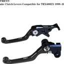 Motorcycle Billet Foldable Brake Clutch Lever Handle CNC Aluminum Pivot for TRX400EX TRX 400 EX 1999-2008 Dirt Pit Bike (Black)