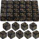 24Pcs 1/+1 Token Dice Counter, 0.63in D6 Plus and Minus Dice Set, Acrylic Board Game Accessory, Compatible with M-TG, CCG, Card Games, Black