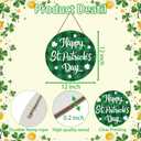 YUNKKIN St Patricks Day Wreath Happy St Patricks Day Door Decorations Buffalo Plaid Decorations Hanging Sign Wooden Front Door Hanger for Porch Wall Indoor Home Decor