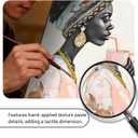 DRLWGTY Framed Elegant Black Woman Wall Art Modern Portrait Painting with Hand-Applied Gemstone Details, Large Canvas Artwork for Bedroom Living Room,Ready to Hang, 36"L x 24"W