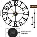 1st owned Wall Clock 16 Inch Round Large Indoor Wall Clocks Battery Operated Silent Non Ticking, Farmhouse Vintage Decorative Analog Metal Clock for Living Room, Kitchen, Bedroom Decor