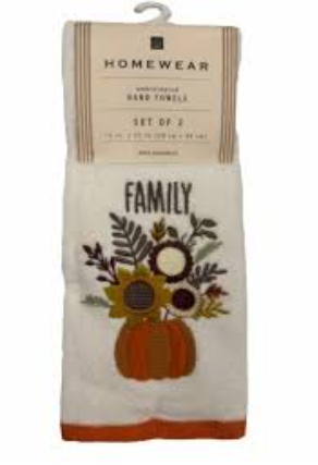 Homewear Hand Towels Set of 2 15" x 25"