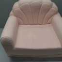 Blissful Diary Kids Couch, 2-in-1 Soft Toddler Couch Fold Out, Toddler Chair Comfy, Convertible Sofa to Lounger, Kids Furniture for Playroom, Gift for Birthday, Children's Day, Pink Shell