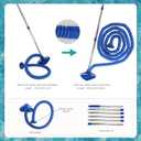 Pool Vacuum Cleaner for Above Ground and In Ground Pools,Flexible Hose with Extension Rods, Extendable Cleaning Tool (Blue)