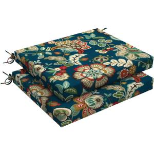 LVTXIII Outdoor Seat Cushions Set of 2 Square Corner Chair Cushions with Ties, Patio Chair Pads for Home Office and Patio Garden Furniture Decoration 18.5"x16"x2", Peacock Blue