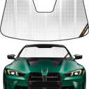 Windshield Sun Shade for BMW 4 Series Convertible 2014-2020,for BMW M4 Convertible 2014-2020, Reflective Aluminum Film Front Window Sunshade-B