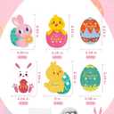 24 Pack Kids Easter Cards for Classroom Exchange - Bubble Gum Machine Design with Round Holders, DIY Bunnies Eggs Chick Candy Cards for School Spring Party Favors, Gifts, Crafts & Rewards (6 Styles)
