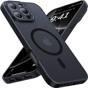 Faiono Magnetic for iPhone 16 Pro Max Case [Full Camera Protection][Military-Grade Protection][Compatible with MagSafe] Shockproof Protective Slim Phone Case for iPhone 16 Pro Max, Black