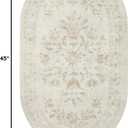 Loloi Rifle Paper Co. Courtyard Collection COU-01 Yellow/Multi 2'-3" x 3'-9" Oval Accent Rug feat. CloudPile