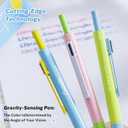 Metallic Multi-Color Pen with Pencil, Retractable Gel Ink Ballpoint Pen, Black, Blue, Red Ink, 0.7mm, Smooth Writing, Quick Dry, with Refills, Office Supplies (Blue and Pink Contrast)