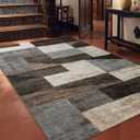 Modern Geometric Patchwork Rugs for Living Room, Soft Washable 4x6 Area Rug
