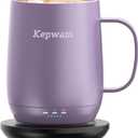Kepwam Self Heating Coffee Mug T2, 16oz Smart Heated Coffee Mug, 150 Min Battery Life - Hot up to 149 Temperature Control Coffee Mug Warmer, Gifts for Dad Mom (No APP)