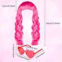 24 Pieces Colorful Long Curly Wigs Wavy Party Wigs Curly Cosplay Costume Wig for Women Party Dcor Bachelorette