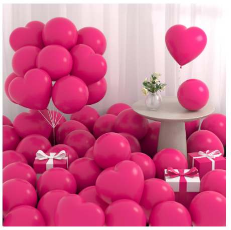 CEUQIESO Matte Pink Balloons, 60 pcs 12 Inch Light Pink Balloons, Baby Pink Heart Balloon for Balloon Garland Arch Birthday Wedding Baby Shower Bachelorette Decorations (Rose Red)