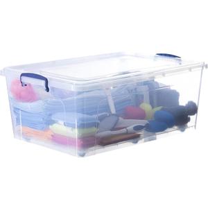 Superio Clear Storage Bin with Lid, Large Stackable Container with Lid, 60 Quart Wheeled Storage Box for Home, Garage, Storage (26.75"x18"x10.5")