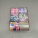 Ribbli Easter Ribbon Wired-Easter Bunny/Eggs/Colorful Stripe/Pink and Purple Check Burlap Ribbon 2-1/2 Inch Total 90 Feets(30 Yards) 6 Rolls Spring Ribbon for Crafts Wreaths Wrapping Outdoor Decor