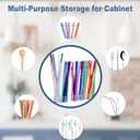 Acrylic Straw Holder for Cabinet Door - Reusable Cabinet Straw Organizer with Ultra Sticky Double-Sided Tape, Small Cabinet Door Organizer(Transparent) (9.5 Straw Holder(1 Pack))
