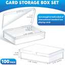Vicenpal Playing Card Box Clear Plastic Playing Card Deck Case Snap Closed Holder Storage Organizer for Bank Business Trading Poker Gaming(100 Pcs,Raised Snap,3.86 x 2.91 x 0.94 Inch)