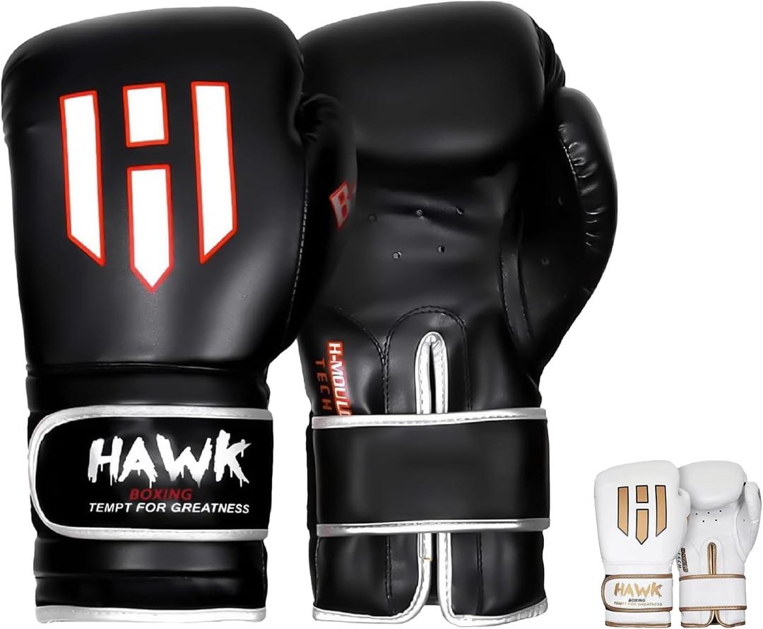 Hawk Sports Boxing Gloves for Men and Women, Comfy Boxing Training Gloves with Foam Padding for Throwing Power Punches with Confidence, Heavy Bag Boxing Gloves for Training and Sparring (16 Oz, Black)