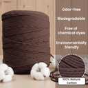 547 Yards 4mm Soft 4 Strand Twisted Cotton Macrame Cord Brown