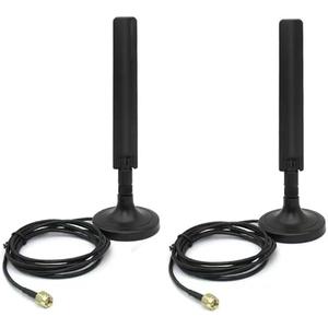 10dbi 2X High Gain Dual Band MIMO Wi-Fi 6E Omni Directional 802.11ax RP-SMA Male Antenna with Strong Magnetic Base for PC Desktop Computer PCI PCIe WiFi Card Wireless WiFi 6E Network Router
