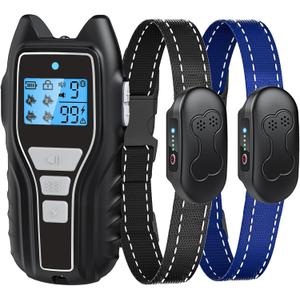 Asrcs Shock Collar for 2 Dogs, Dog Shock Collar with Remote Control, Black | IPX7 Waterproof Dog Training Collar, 2000FT Range, 4 Safe Modes, Rechargeable, Security Lock, Fits Dogs 15120 lbs